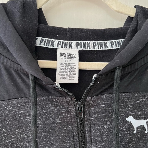 Victoria's Secret PINK Black and Gray Hoodie - Picture 2 of 6